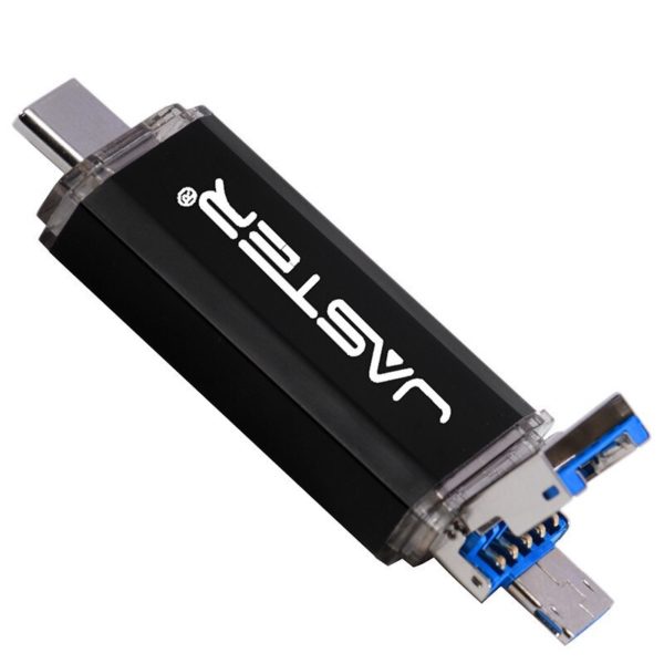 USB OTG flash disk 3v1 - Cierna, 64gb