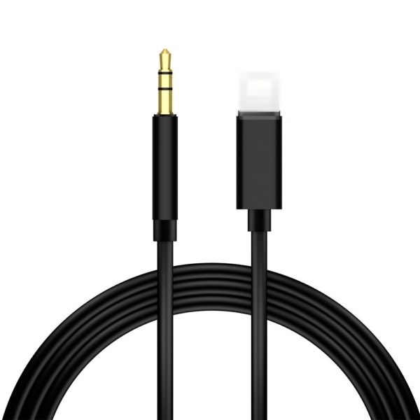 AUX kábel pre Apple Lightning na 3,5mm jack K100 - Cierna