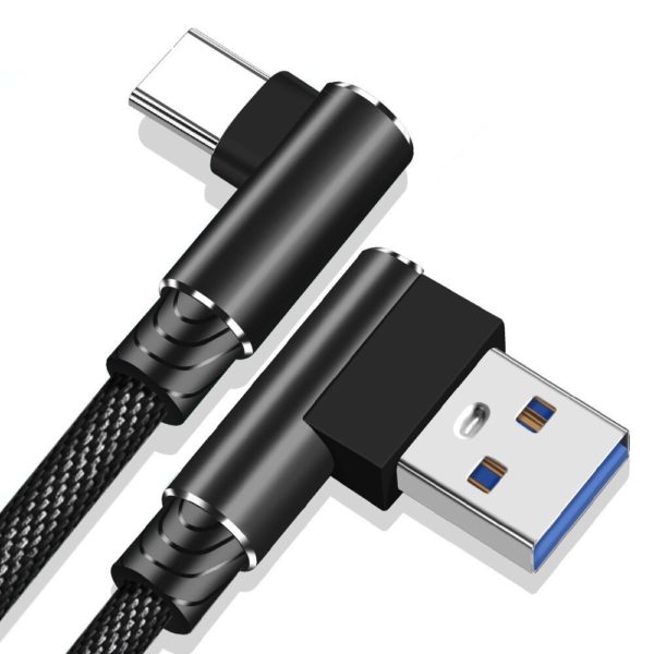 Lomený kábel USB / USB-C K534 - Cierna, 3-m