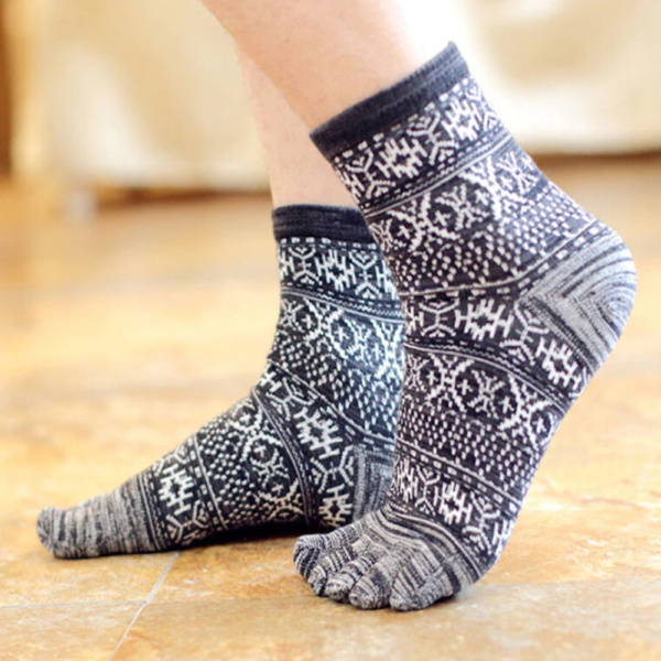 Bavlnené prstové ponožky - Cierna