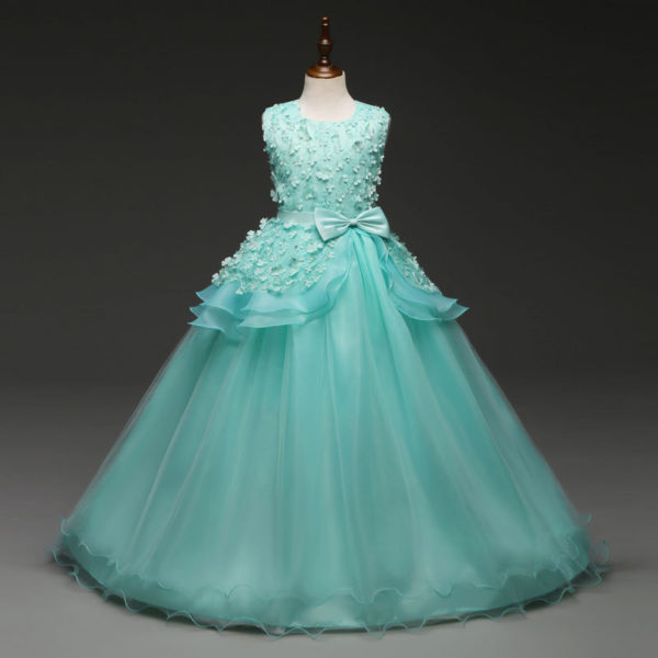 Dievčenské šaty pre princezné - 4 farby - Tyrkysova, 9