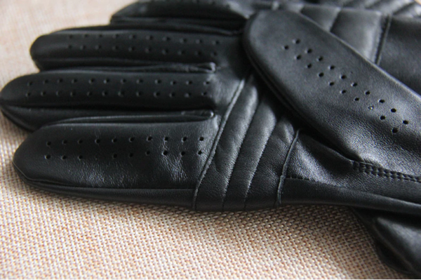Pánske kožené voľnočasové rukavice - Čierne - Xl