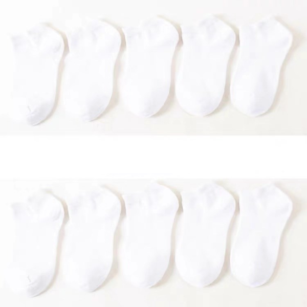 Sada 10 párov unisex členkových ponožiek - 10-pairs-white, One-size