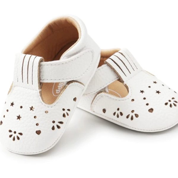 Dievčenské kožené topánočky - Biela, 12-18-mesiacov
