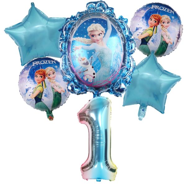 Detský modrý set nafukovacích čísel Elsa - 1