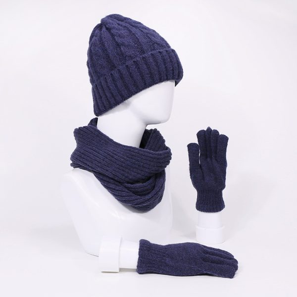 Dámske zimné sada čiapka a šál s rukavicami - A