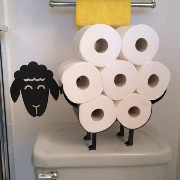 Dekoratívne stojan na toaletný papier (Čierna)
