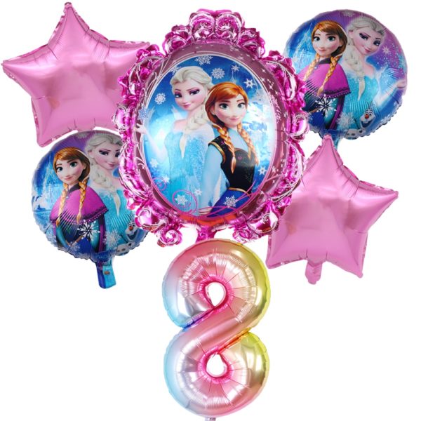 Detský ružový set nafukovacích čísel Elsa - 8