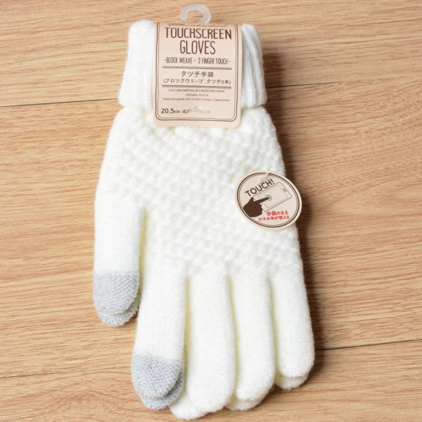 Unisex dotykové teplé zimné rukavice Maximo - White