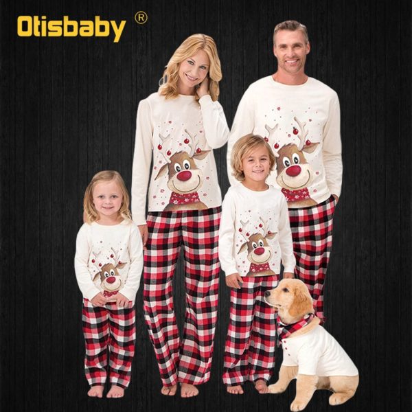 Vianočné rodinné pyžamo Kareem - Beige, Dog-xxl