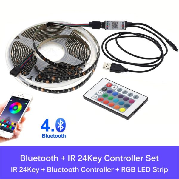 LED osvetlenie na chrbát televize napájané USB - Bluetooth-24key-set, Waterproof, 5m