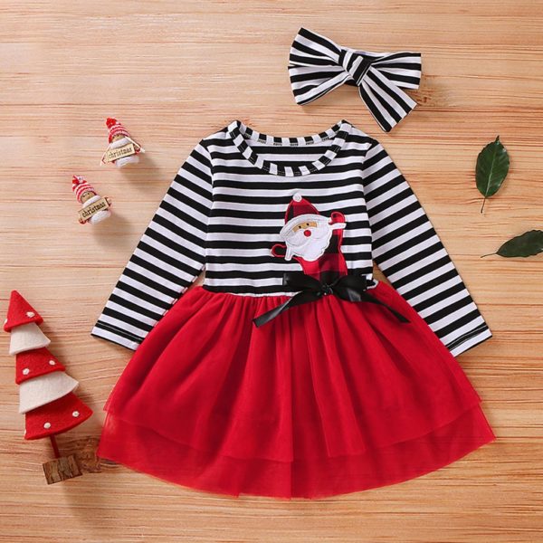 Detské vianočné trendy šaty Santa - Red, 24m