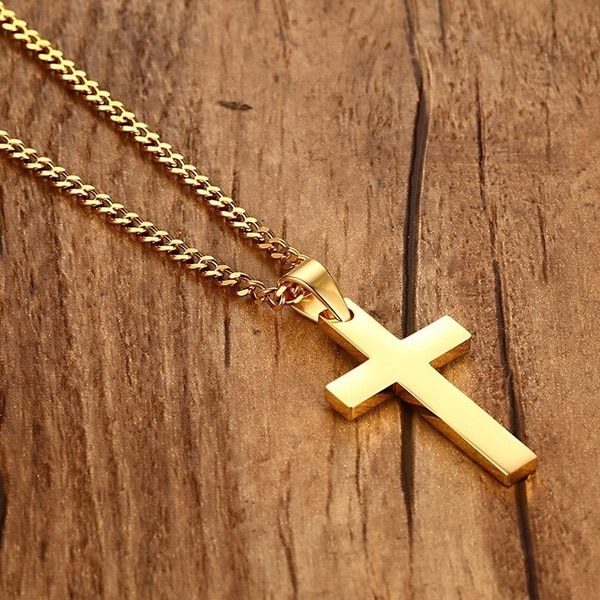 Nádherný pánsky retiazka s krížom - Gold