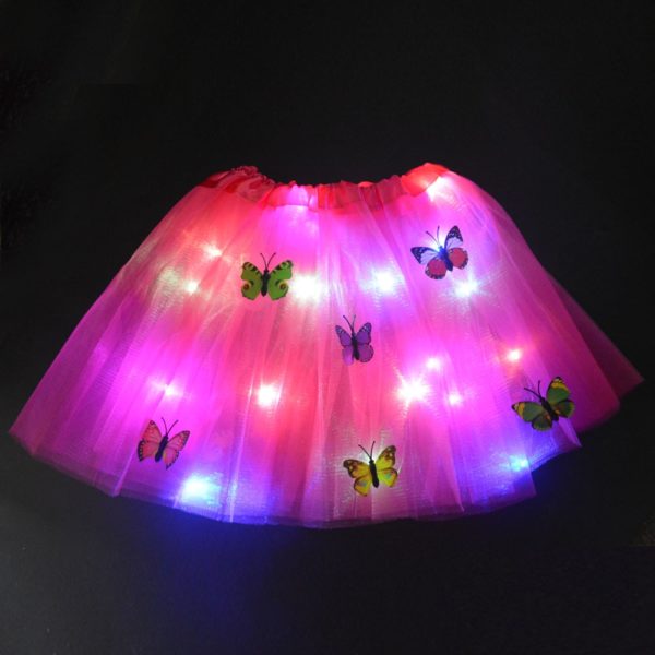 Detská svietiace sukňa zdobená motýlik - Rose-skirt