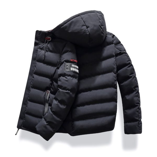 Pánska zimná prešívania bunda s kapucňou Peter - Black, 3xl