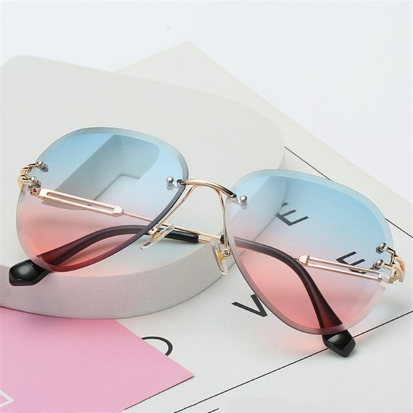 Dámske štýlové slnečné okuliare Lilli - Blue-pink, As-picture