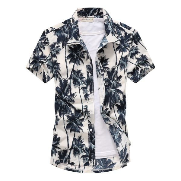 Pánske štýlové košeľa s krátkym rukávom Hawaii - Color-as-shown-771, 5xl