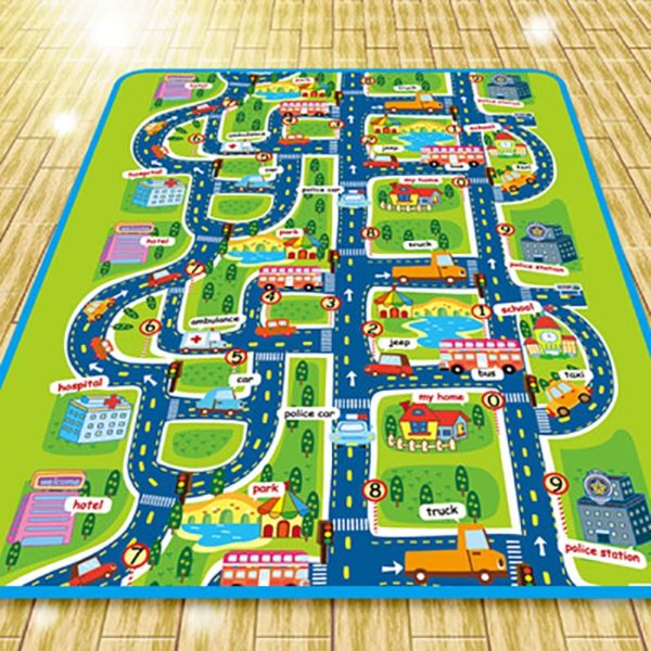 Detský hrací koberec | cesty - City-traffic, 160cm-x-130cm