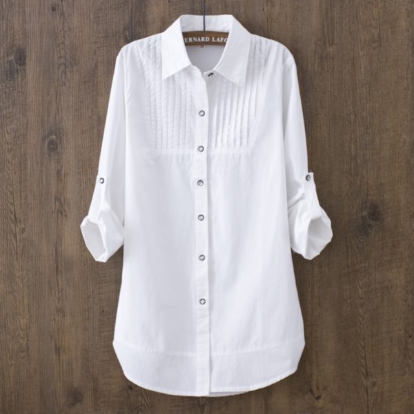 Dámska dlhá biela košeľa - White, S