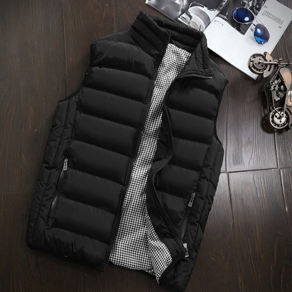 Pánska luxusná zimná vesta Alex - Black, 5xl