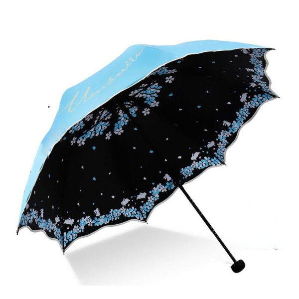 Dámske kvetinové dáždniky - 33370-blue