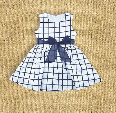 Krásne detské šaty s veľkou mašľou Gracie - Blue, 4-6-months