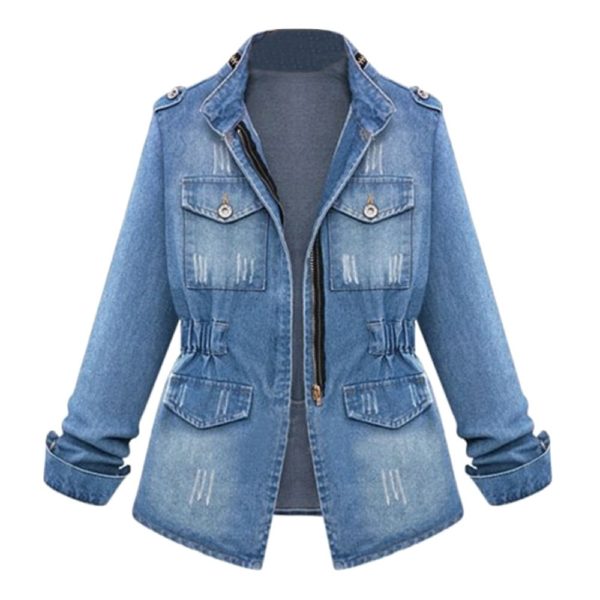 Dámske trendy džínsové sako Jovan - kolekcia 2020 - Blue, 3xl