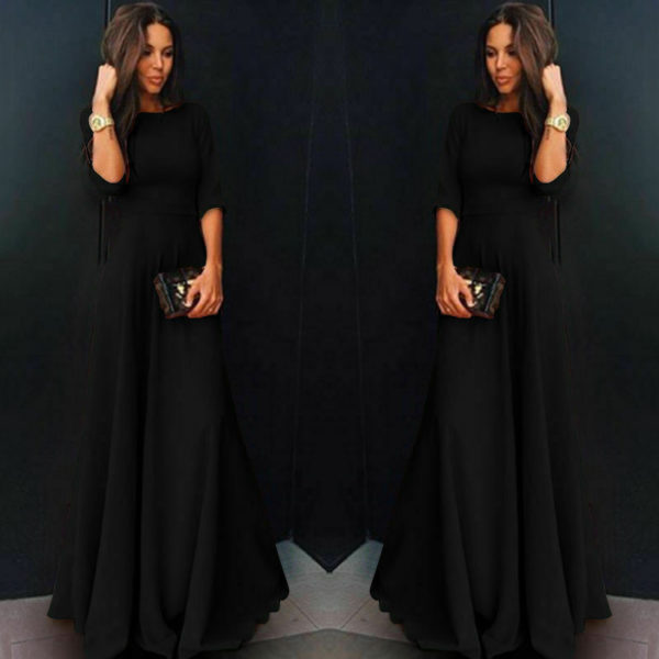 Dámske elegantné spoločenské šaty Monica - Black, Xxl