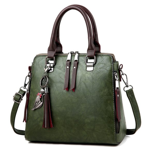 Dámska štýlová kabelka Yogodlns - Army-green, 25x12x23-cm