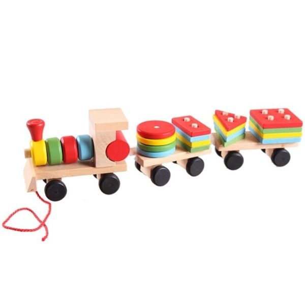 Farebná drevená hračka pre deti - vlak